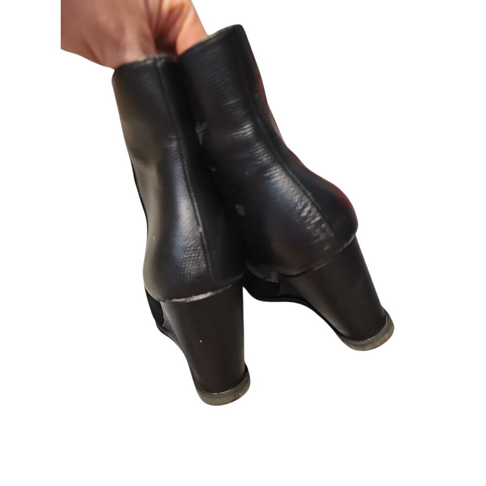Naturalizer black Garnet suede bootie ankle boots wedge heels sz 9.5 - Picture 4 of 5